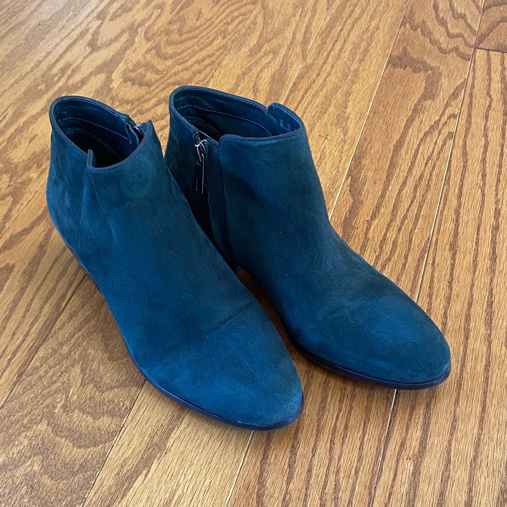 Suede Teal Ankle Boots Size 8